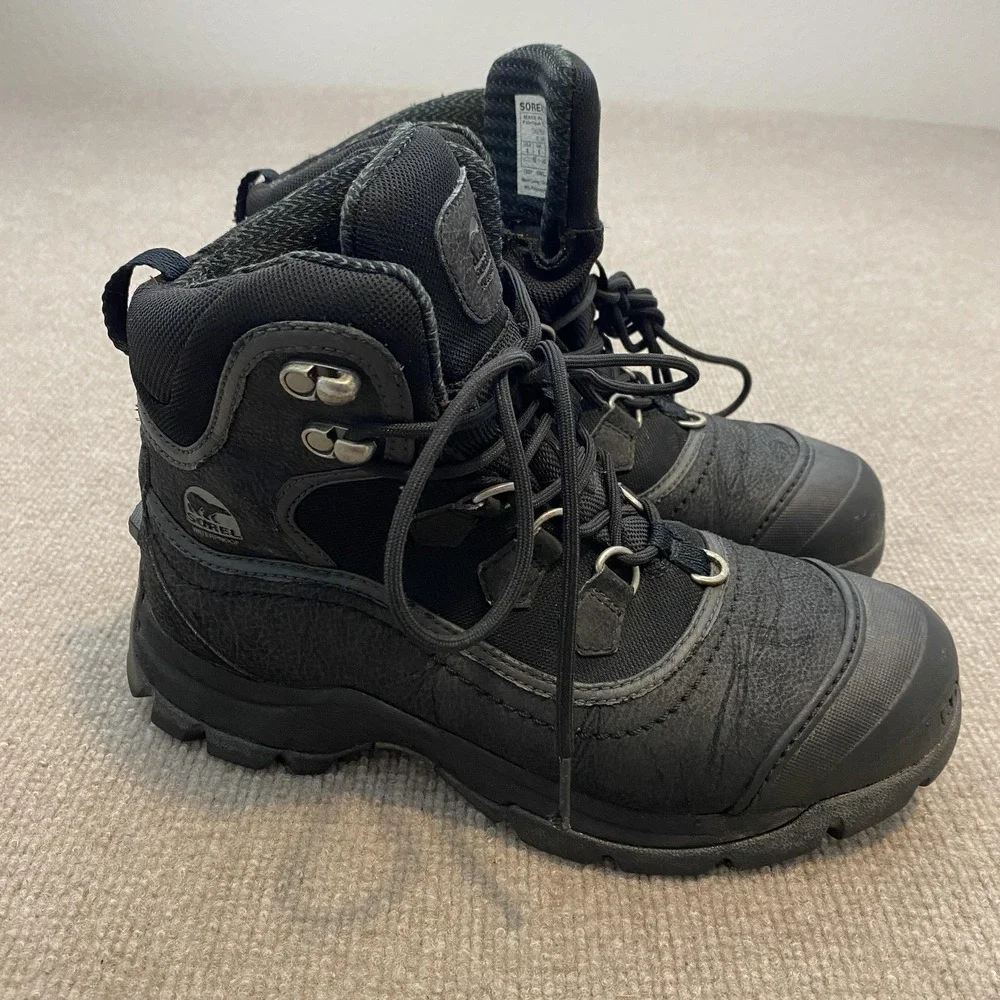 Sorel Timberwolf Boots Womens Size 8 Black Waterproof Ankle Lace Up NL1487-011